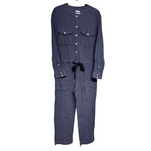 Faherty Dream Organic Cotton Gauze Jumpsuit Washed Black Women's Size Medium